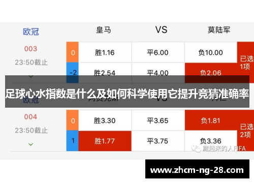 足球心水指数是什么及如何科学使用它提升竞猜准确率